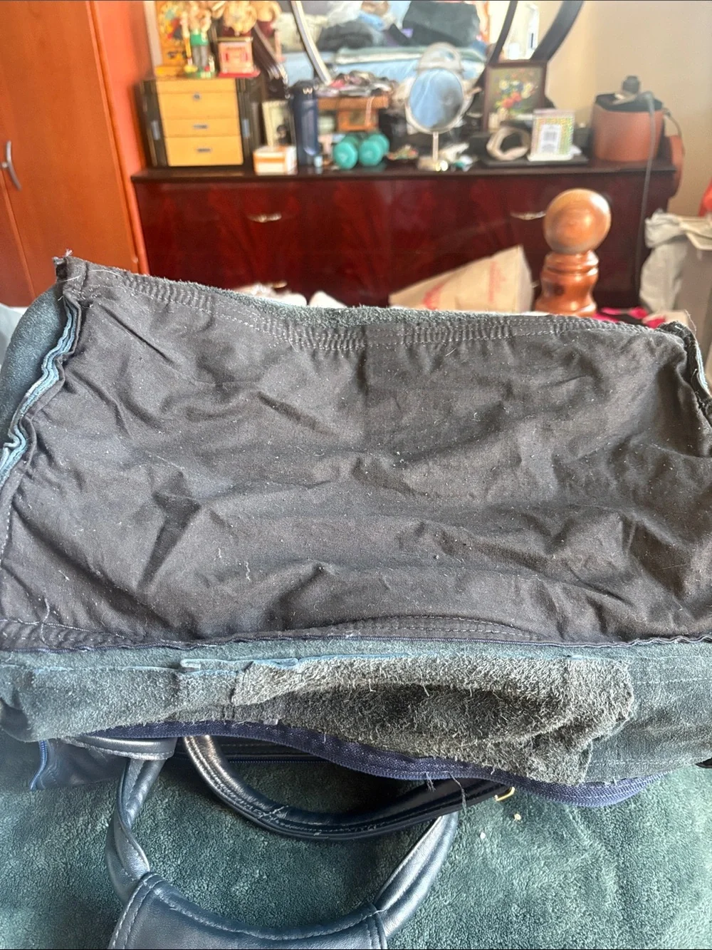 Classic Black Leather Duffel with Adjustable Shoulder Strap